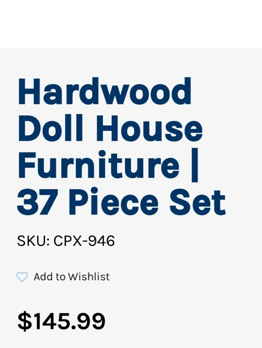 Premium Hardwood Dollhouse Furniture Set - Solid Wood Classroom Quality - 22pcs